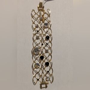 Sorrelli Gold Bracelet with Black and Crystal Accent Stones